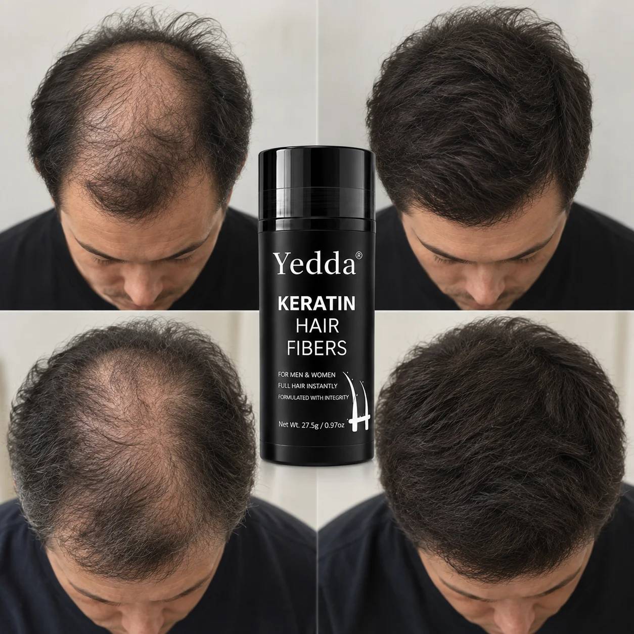 OEM Private Label Herbal Vegan Hair Building Fibers Waterproof Locking Powder for Thinning Hair-Unisex Hair Styling