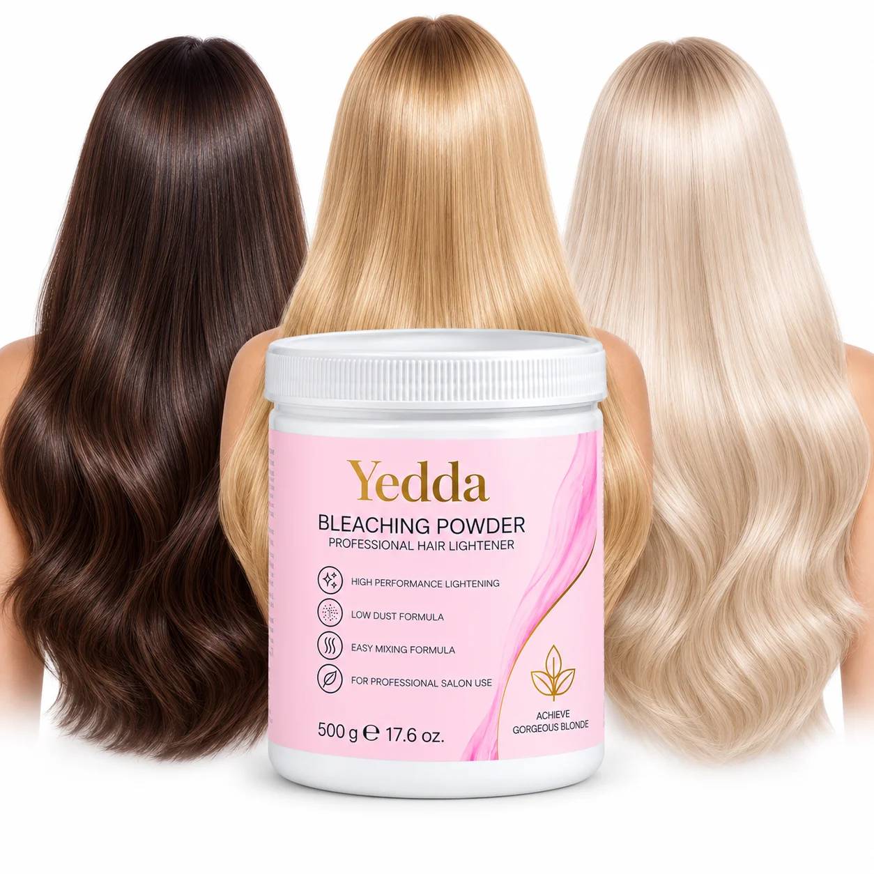 Custom Logo Hair Bleach Powder 500g, Ammonia Free Dust Free Lightener, Level 9 Lift Salon Blonde OEM Manufacturer