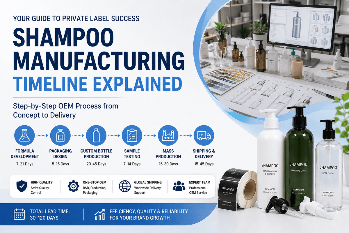 Shampoo Manufacturing Timeline Explained: How Long Does OEM Production Take? - Blog article cover