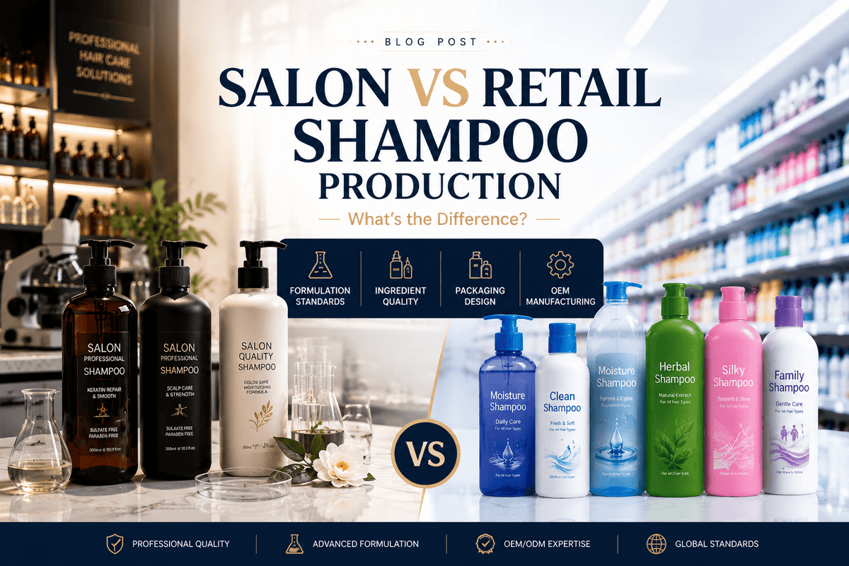 Salon Quality Shampoo Manufacturing vs Retail Shampoo: Key Differences Explained - Blog article cover