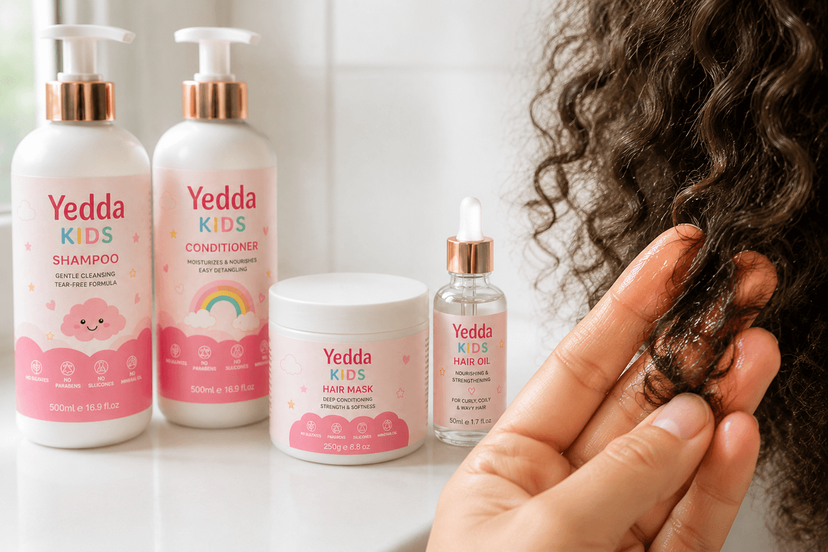 キッズヘアケア:シアバター、ヒマワリ油配合、4フリー処方 - Blog article cover image about hair care and cosmetic manufacturing