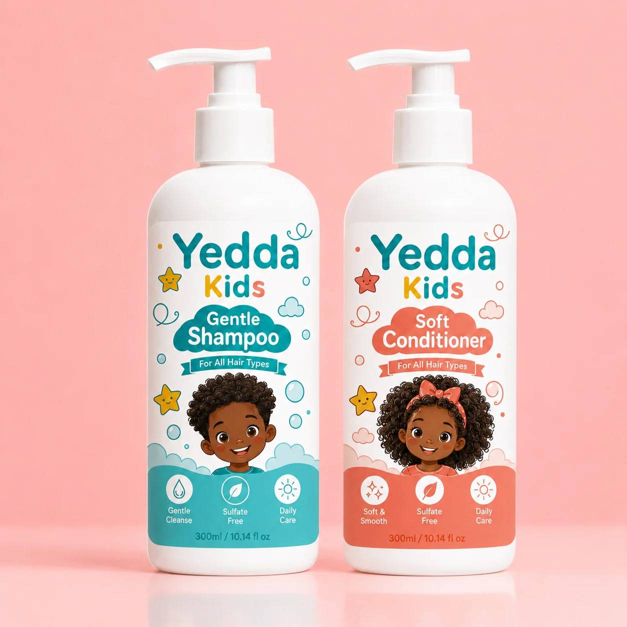 Kids Hair Care Set Sulfate Free Shampoo Conditioner with Coconut Oil Aloe Vera Chamomile Gentle for All Hair Types OEM/GMP