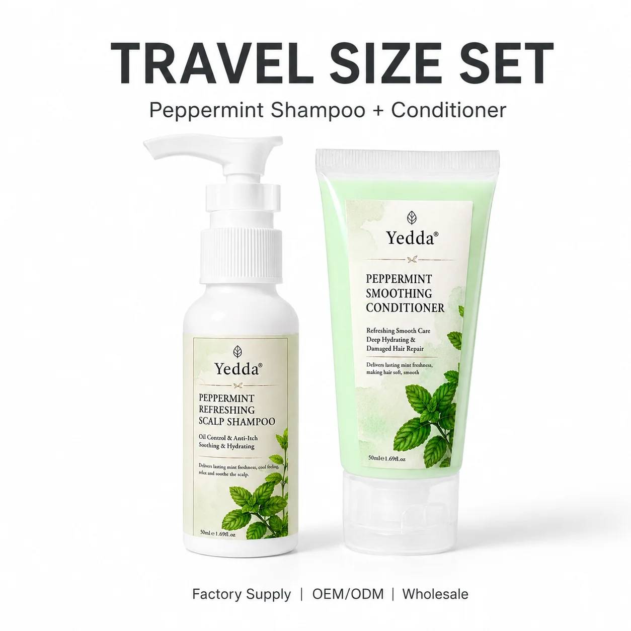 Peppermint Shampoo Travel-Size Hair Care Set