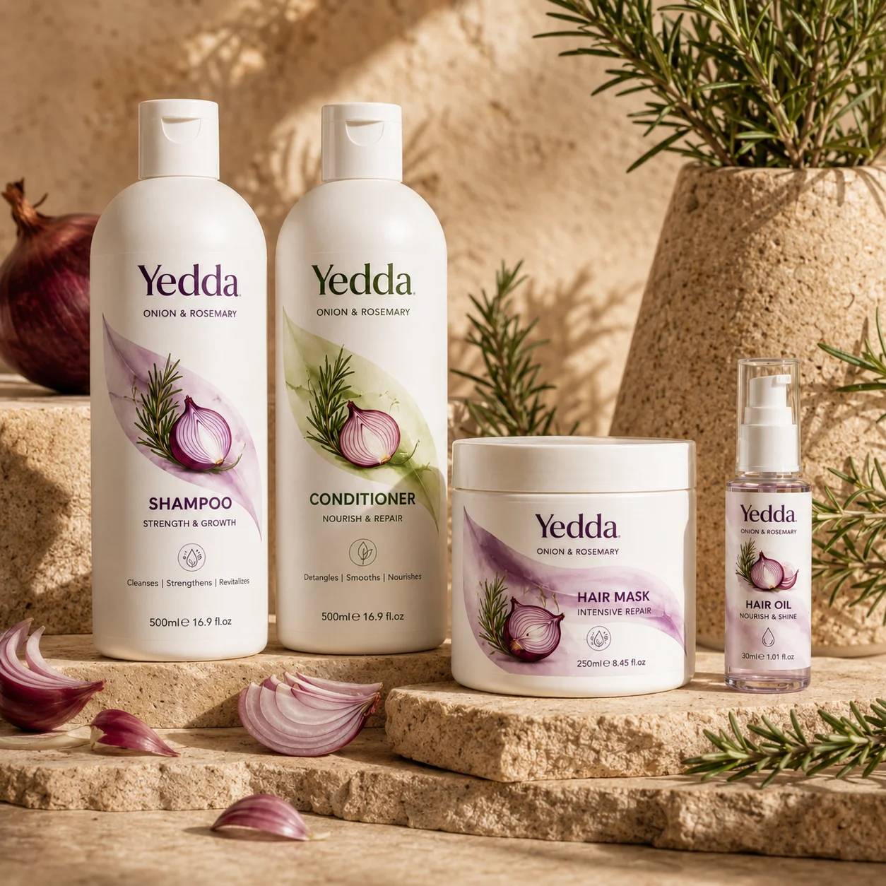 Wholesale Natural Rosemary Onion Hair Care Products Private Label Organic Fast Hair Growth Shampoo Conditioner Set
