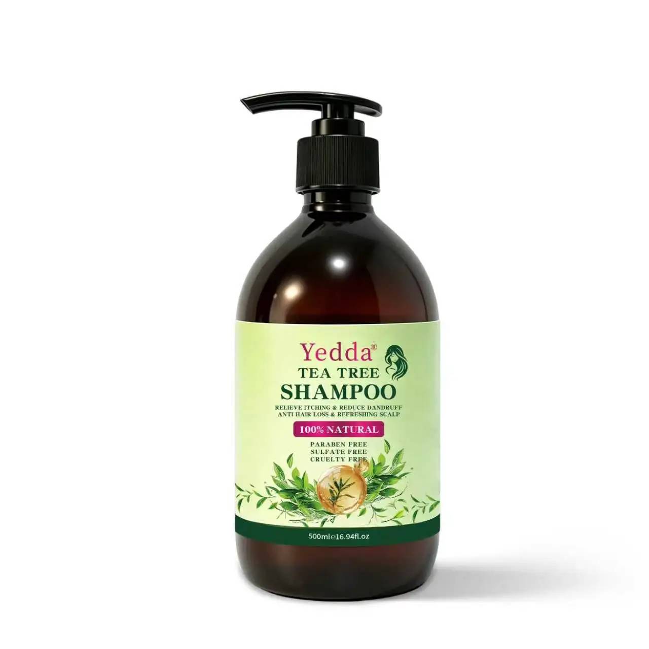 Tea Tree Shampoo in 500 ml Pump Bottle for Scalp Care