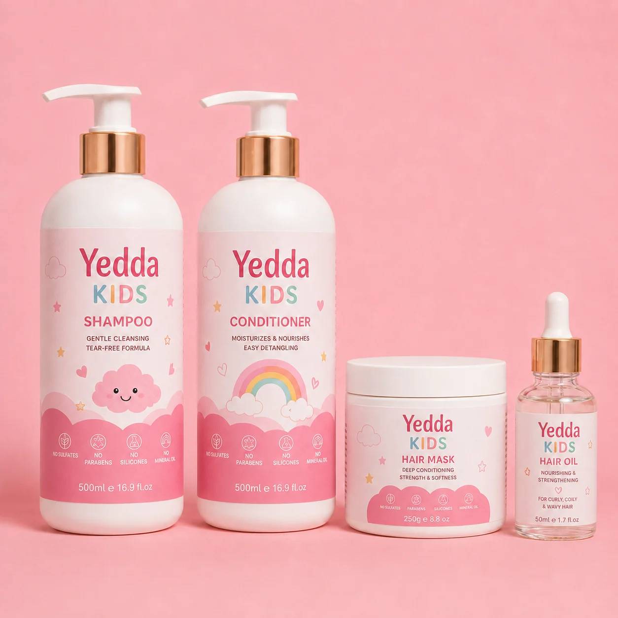 Kids Organic Anti-Dandruff Hair Care Set Shea Butter Sunflower Oil Sulfate-Free Moisturizing Shampoo Conditioner Private Label