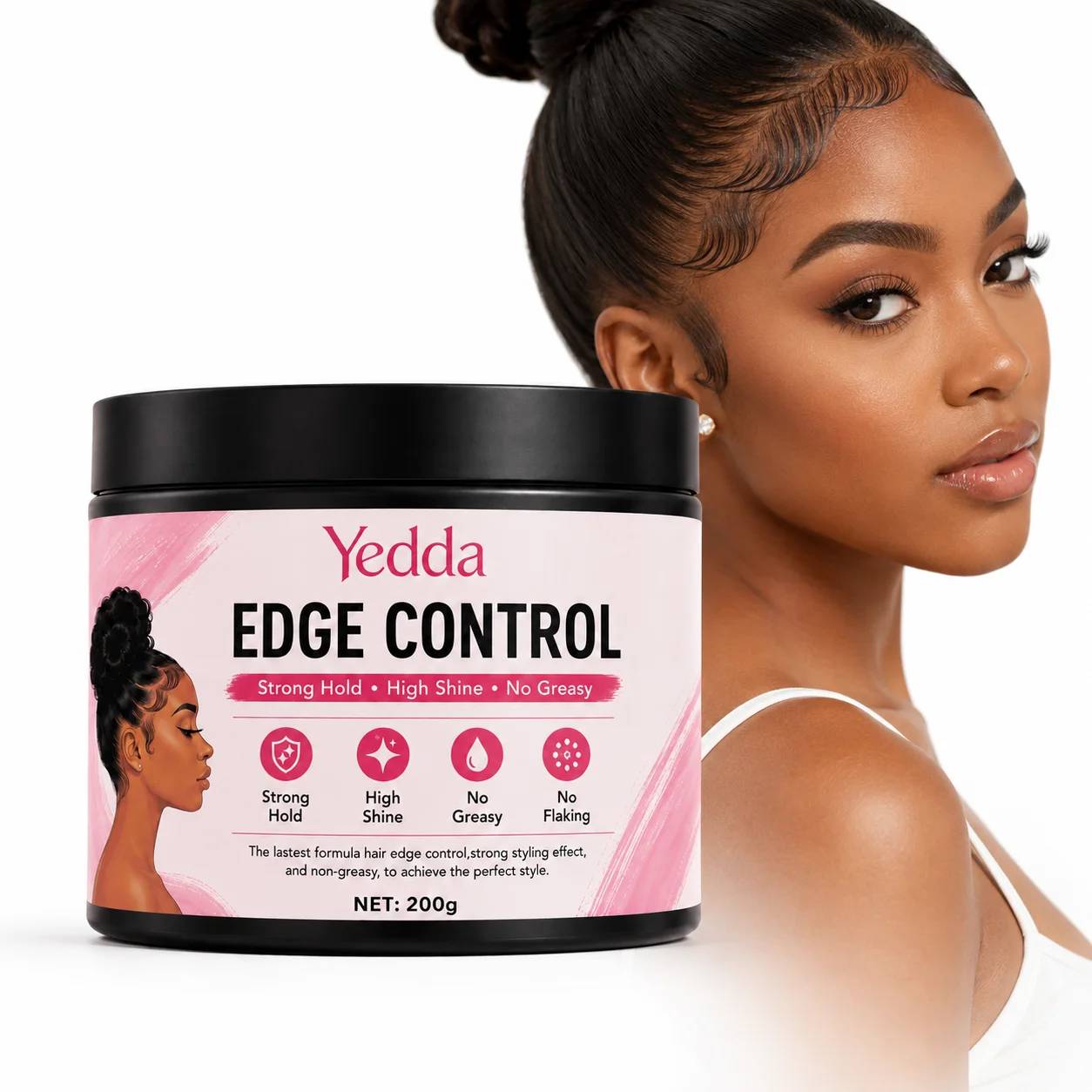Hair styling wax with strong shaping edges and powerful hold gel
